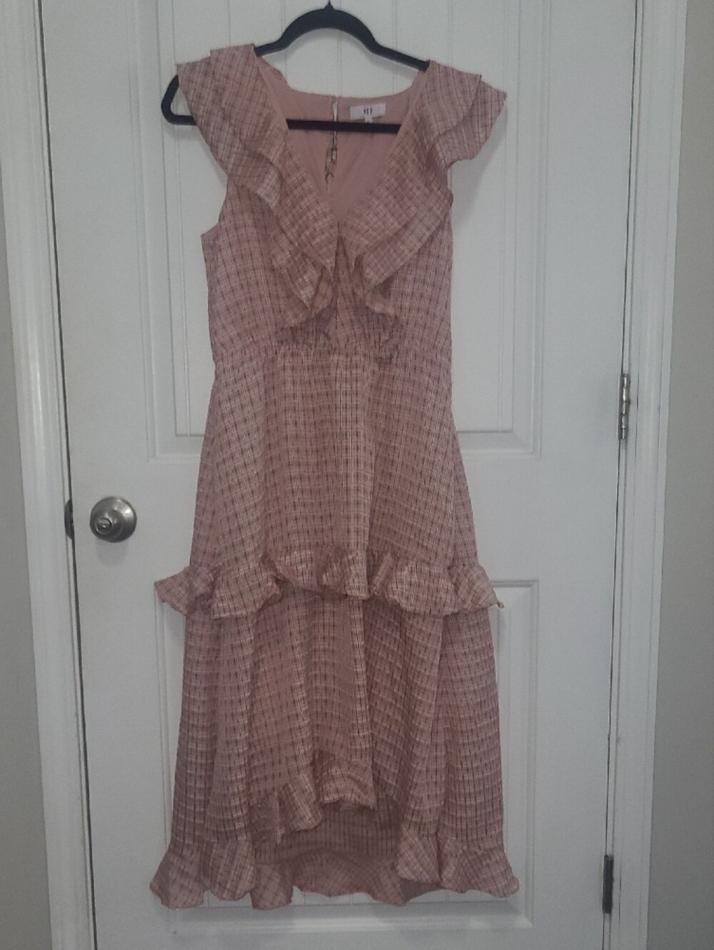 NSR Pink Ruffle High-Low Maxi Dress - Picture 3 of 4